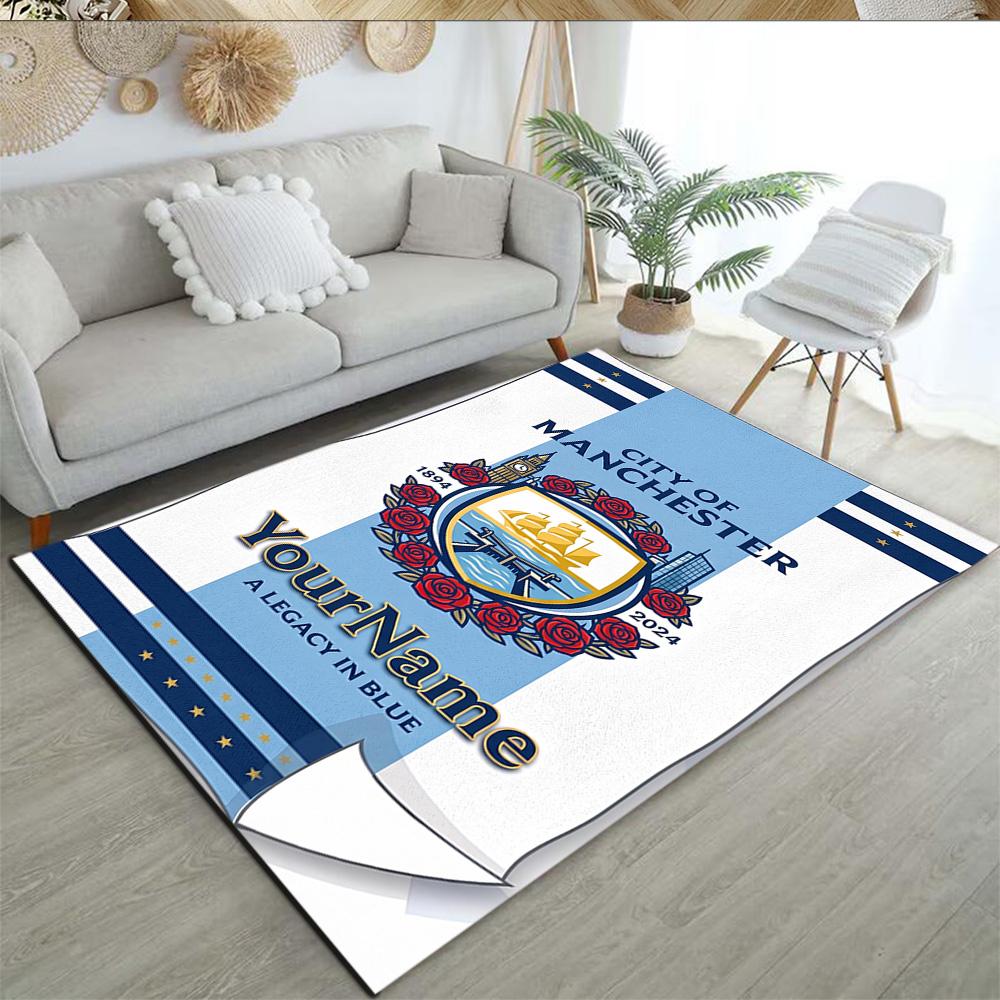 Manchester City 6 Personalized Text Carpet Design for Dormitory Study room Living Rooms Decorate room Anti-slip Rug Decorate Offices