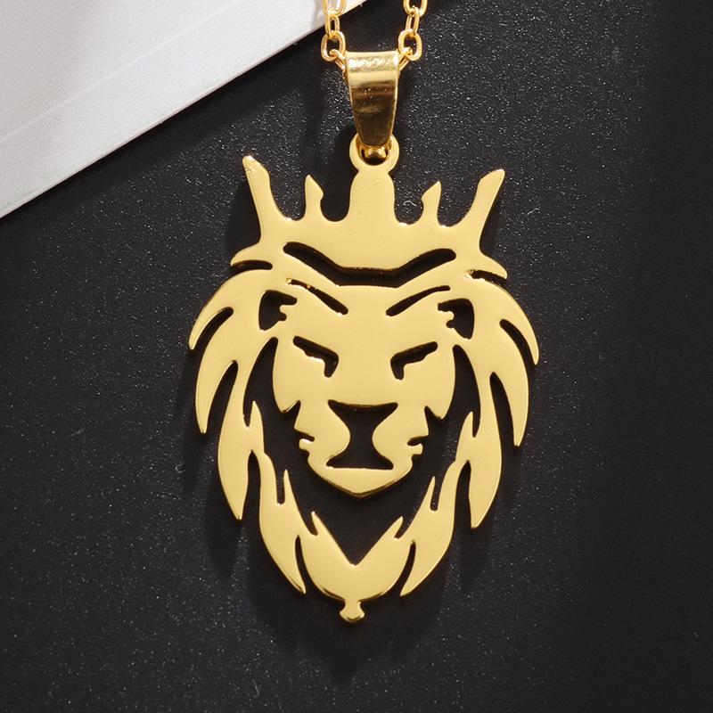 Street Trend Hip-hop Lion Head Domineering Jewelry Pendant Necklace