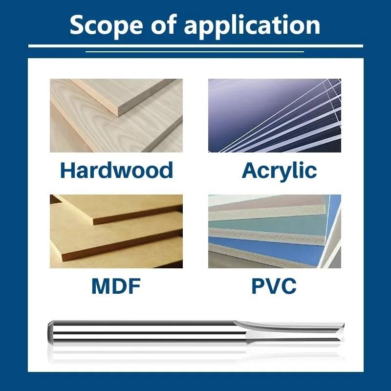 Carbide End Mill  3.17/4/6/8/10/12mm Shank 2 Flute Straight Slot Milling Cutter MDF Plastic Wood Cutter CNC Machine Router Bit