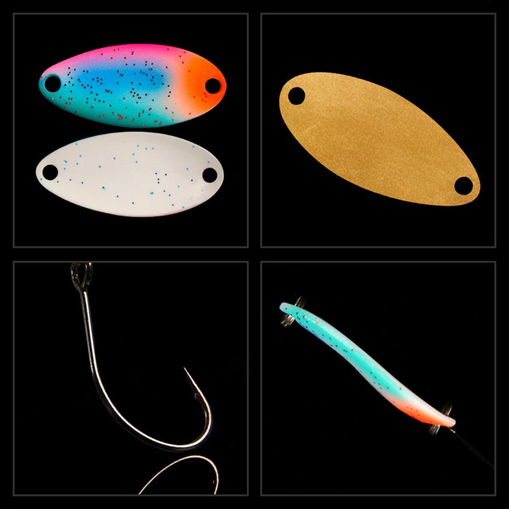 Glow Spoons Lures Metal Hard Baits for Trout Bass UV Luminous Fishing Baits with Single Hook Underwater Artificial Baits