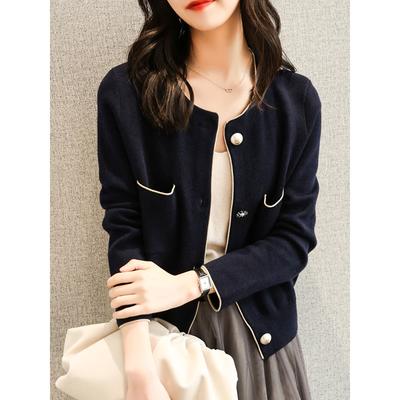 Осенняя красная короткая куртка с небольшим ароматом, модная и универсальная вязаная куртка для женщин