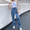 Summer Vintage Jeans Woman Long Trousers Cowboy Female Loose Streetwear Butterfly Print Pants