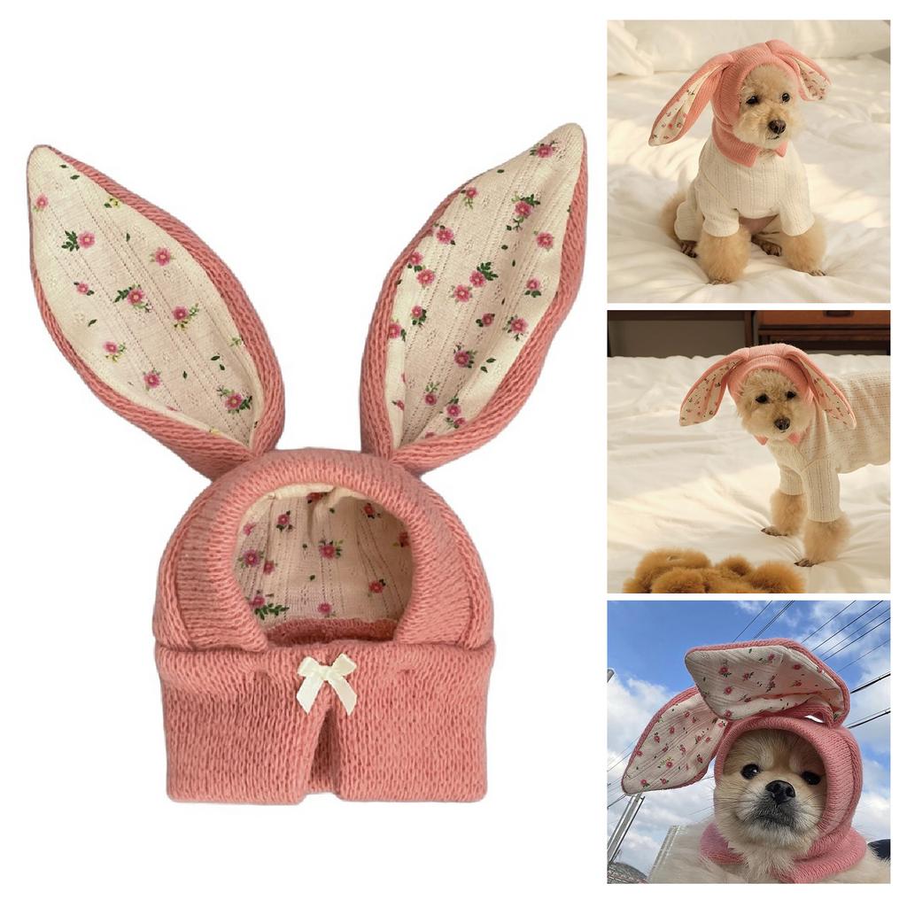 Cute Rabbit Ear Shape Hat for Cat Dress Up Funny Costume Pet Hat Christmas Cosplay Warm Headwear Dogs Cat Accessories