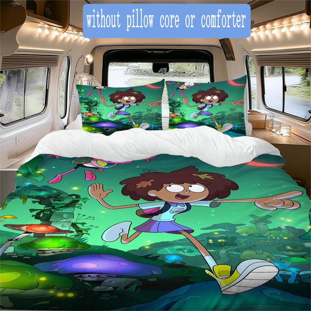 Amphibia Pattern Bedding,Quilt Set Quilt Cover Pillowcase Home Birthday Gift (1*duvet cover+2*pillowcase,without core)XSJT0917101