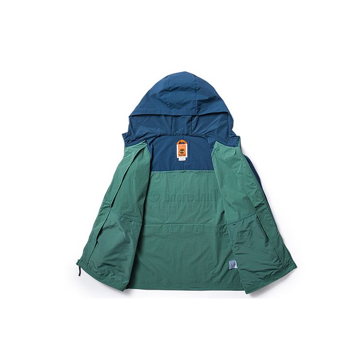 Timberland Ветровка с капюшоном в стиле колор-блок (зеленый и синий) A66EF-CL6