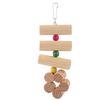 Flower Shaped Cage Wooden Hanging Bite Resistant Toy with Colorful Beads (Large Size)