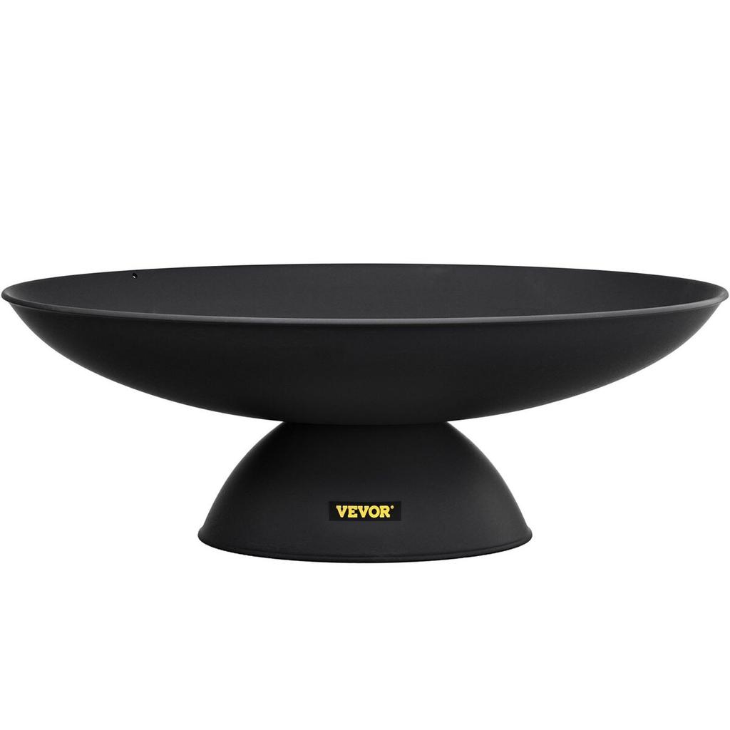 Fire Pit Bowl, 30-Inch Deep Round Cast Iron Fire Bowl, Wood Burning for Outdoor Patios, Backyards & Camping Uses, with A Stable Bowl Designed Base and