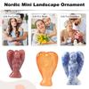 Natural Stone Angel Figurine Positive Healing Energy Hand-carved Colorful Faux Crystal Mini Angel Statue Home Office Desktop Decoration Ornament