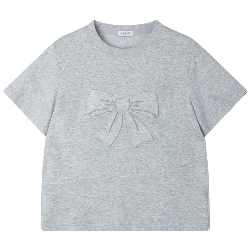 Mucmukn Girls' Sorona Cooling 3D Bow T-Shirt