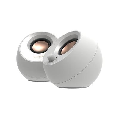 Creative Pebble V3 Белый входной переключатель Pin, оснащенный Bluetooth 8 Вт RMS пиковая выходная мощность 16 Вт USB активный динамик (USB-аудио/Bluetooth/вход 3,5 мм) 5.0