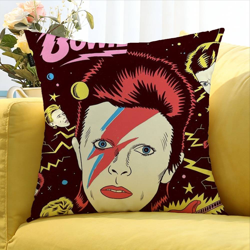 For DDavidS BBowieS World Various Sizes Square Pillow Case For Car Home Bedchamber Decor