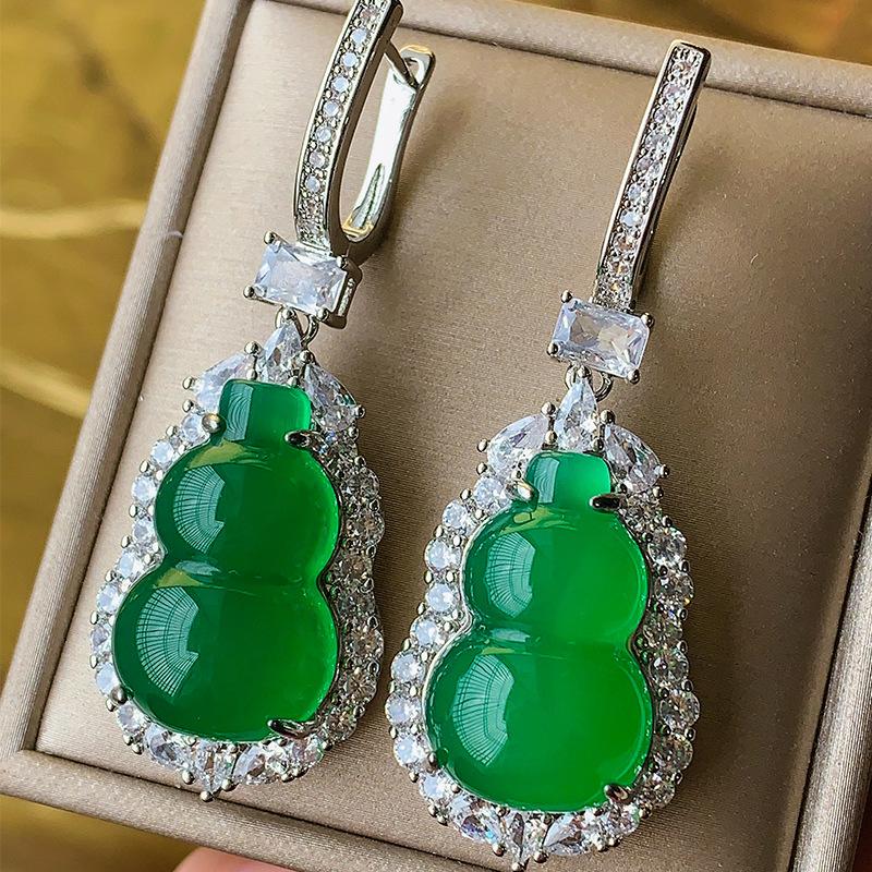 Ювелирные изделия Chalcedony Exquisite Series Серьги-гвоздики Серьги Подвеска