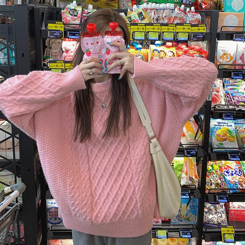 Осенне-зимний пуловер с круглым вырезом и косичками для женщин