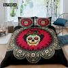 Комплекты постельного белья Sugar Skull King Beauty Kiss Skull, пододеяльник, комплект постельного белья Bohemian Print, черное постельное белье Queen Size