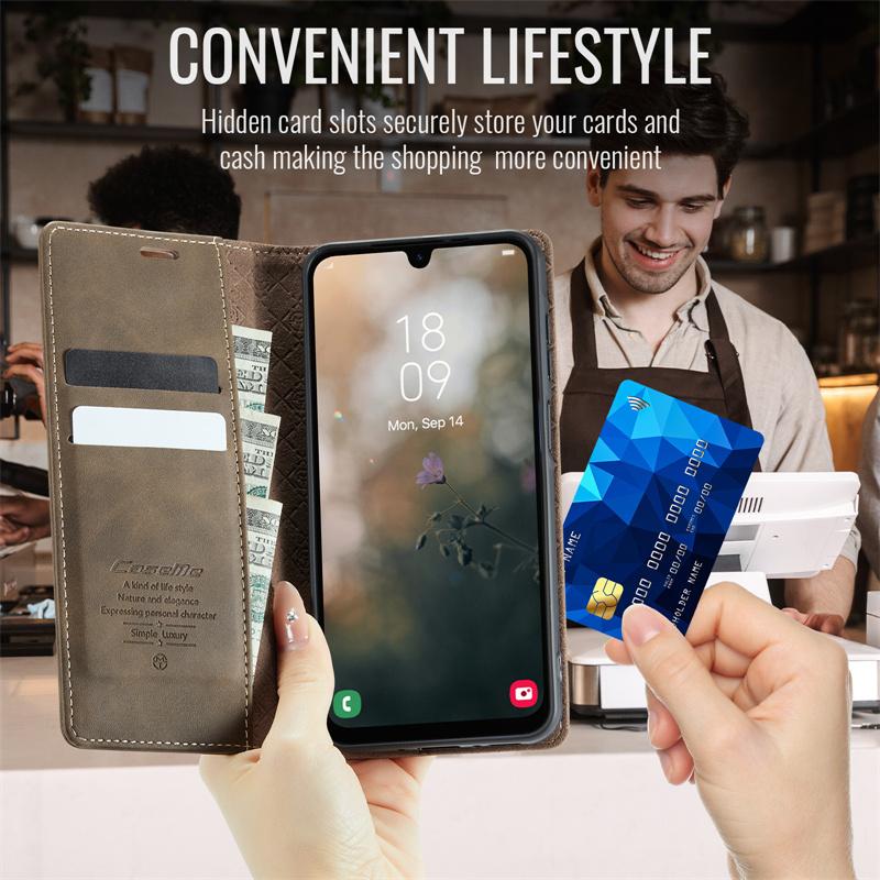 Магнитный кожаный чехол-книжка для телефона Samsung Galaxy S26 S25 FE S24 S23 Plus S22 S21 S20 Ultra A57 A17 A56 A36 A16 A55 A35 A15 A54 A34 A14 Кошелек