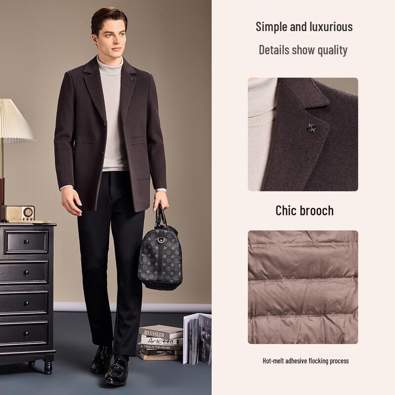 Мужское пальто Antonio класса люкс для бизнеса, 70% шерсть, со съемной подстежкой из пуха