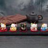 5 шт./набор керамических украшений для автомобиля Lucky Cat, маленькие милые мини-украшения для салона автомобиля в виде кошки, настольные фигурки, домашний декор, поделки