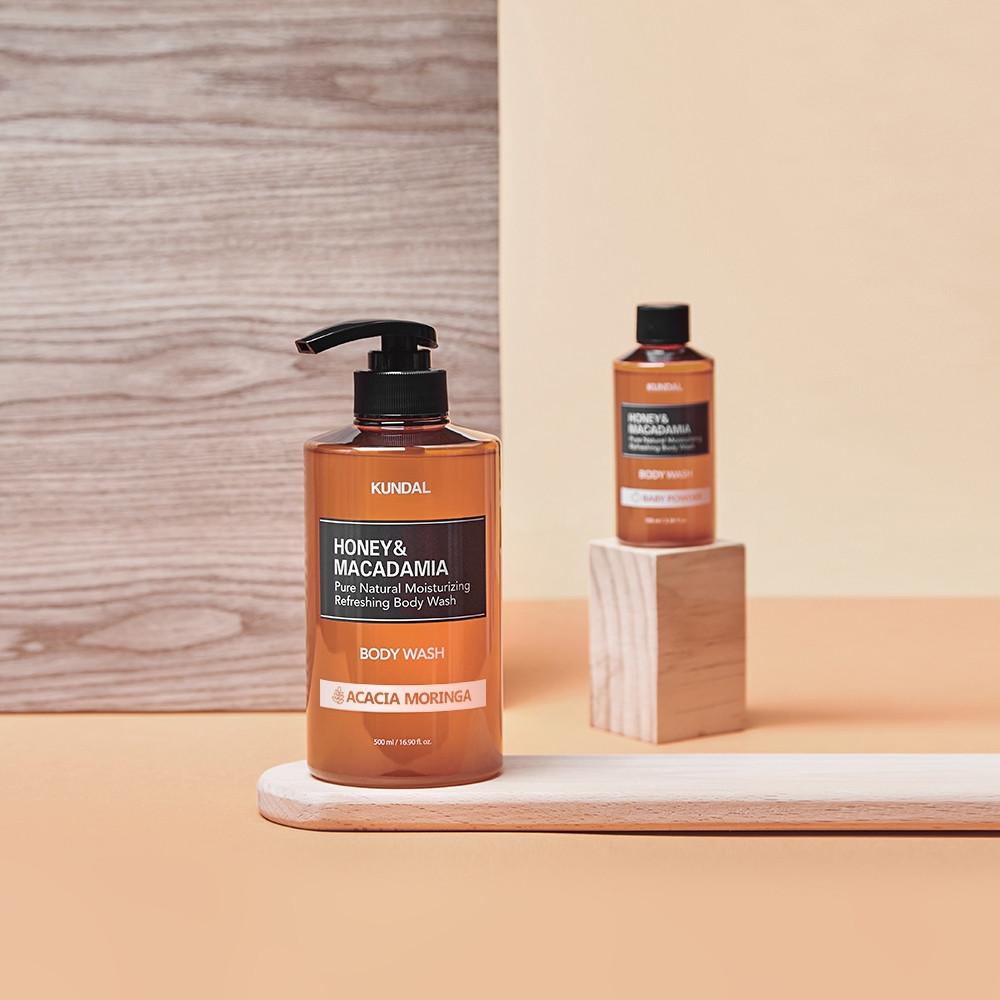 KUNDAL Pure Body Wash 2 Piece Set Acacia Moringa 1058ml, корейская косметика с приятным ароматом