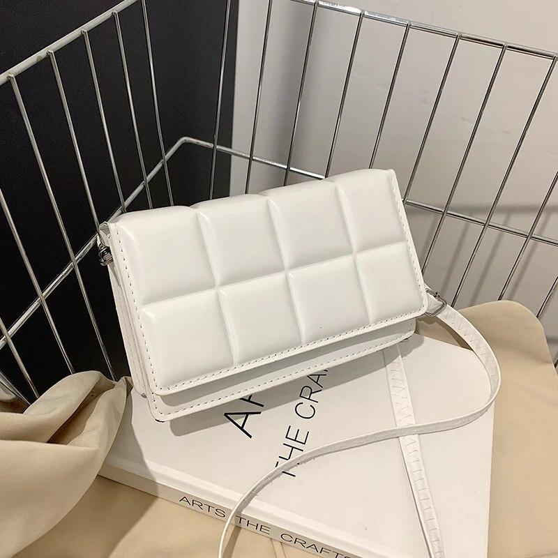 Новые однотонные модные сумки на плечо, женские дорожные сумки-мессенджеры, маленькие сумки через плечо из искусственной кожи в клетку для женщин