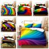 3D Rainbow Color Bedding Set Microfiber Duvet Cover 2/3 Pieces AU/EU/DE Full Size Single or Double Bed Soft Home Textile