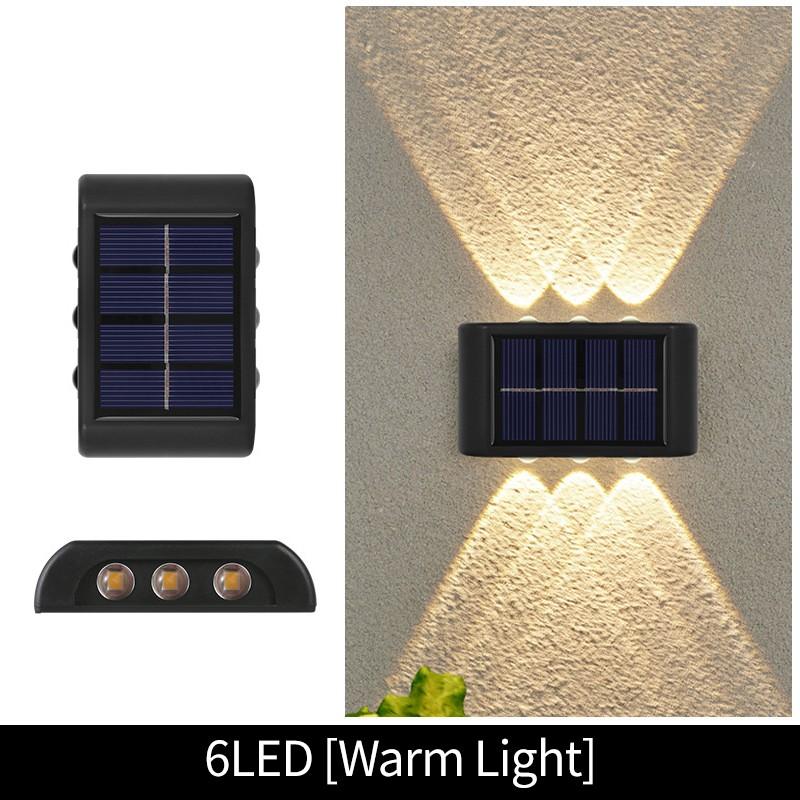 4/6/10 LED Solar Wall Lamp Outdoor Waterproof Up And Down Luminous Lighting Garden Decoration Solar Lights Stairs Fence Sunlight Lamp