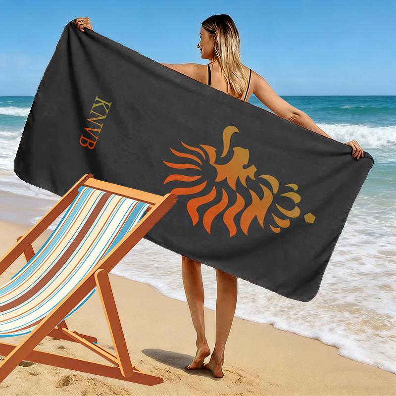 Пляжное полотенце KNVB Print, Большое Мягкое Быстросохнущее полотенце для Пляжа Кемпинга Плавания