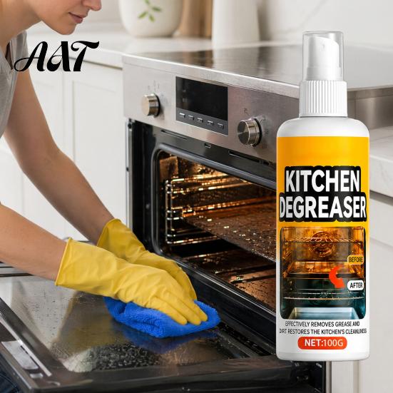 Grease Remover for Kitchen Grill Cleaner Spray, Heavy-Duty Cleaner, Effectively Degreaser Spray Remove Stains Degreaser, BBQ Grates Ovens Stovetops