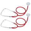 2 комплекта стетоскопов с двойной головкой для врача, медсестры, ветеринара, студента, устройство для здравоохранения, красный