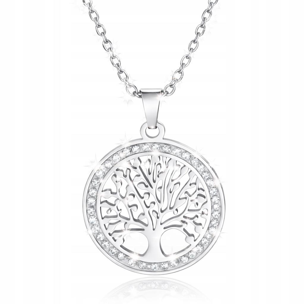 Elegant Silver Women' Necklace Pendant Tree of Happiness Chain