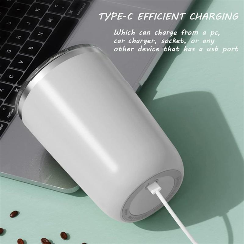 Rechargeable Self Stirring Mug - Magnetic Electric Auto Mixing Stainless Steel Cup for Coffee/Tea/ Milk, Electric Mixing Cup