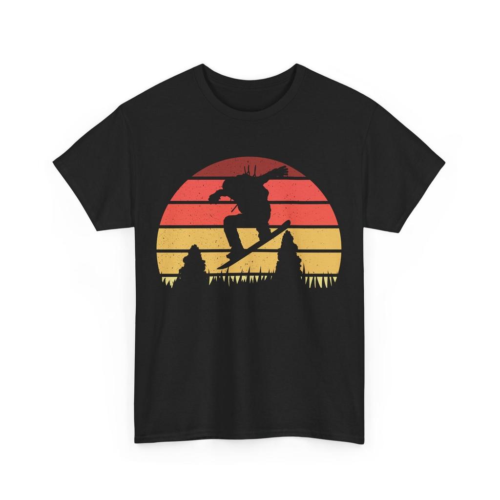 Snowboarding Shirt, Snowboarder Silhouette Winter Sports Fans Sunset T-Shirt Mens Womens Tees Top