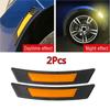 2Pcs Wheel Eyebrow Car Reflective Sticker Carbon Fiber Edge Guard Protection Strip Anti-collision Warning Decoration