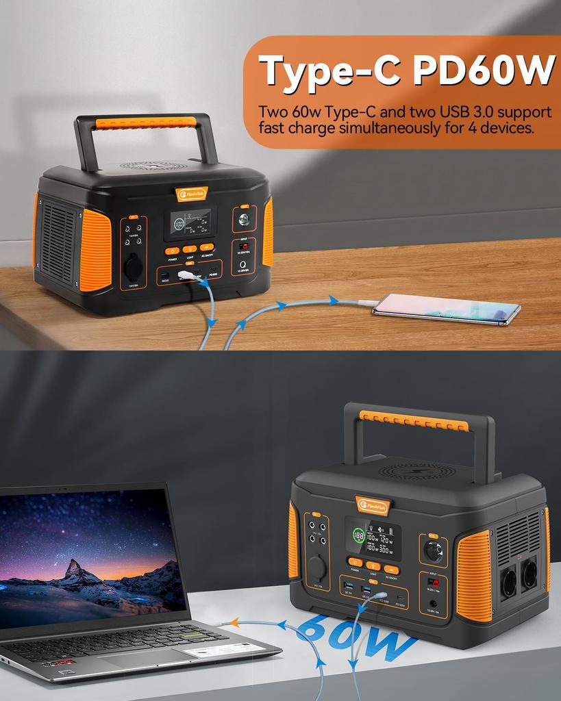 Портативная электростанция Flashfish J1000plus 1000 Вт 932 Вт Большая емкость 12 многофункциональных выходных портов