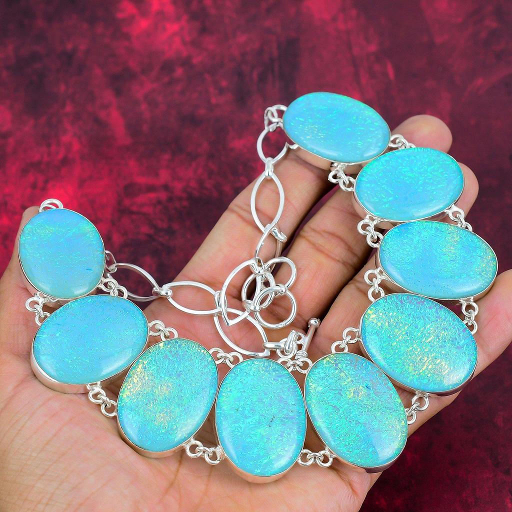 Ожерелье с синим австралийским опалом, ювелирные изделия из драгоценных камней, ожерелье из стерлингового серебра 925 пробы, регулируемая цепочка ручной работы, ювелирные изделия