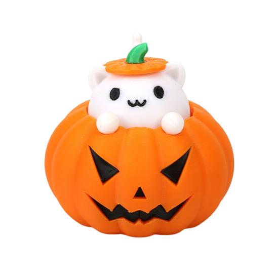 Halloween Ghost Figurine 3D Printed Pumpkin Resin Decor Figure Tiny Figurine Miniature Ornament Halloween Decoration