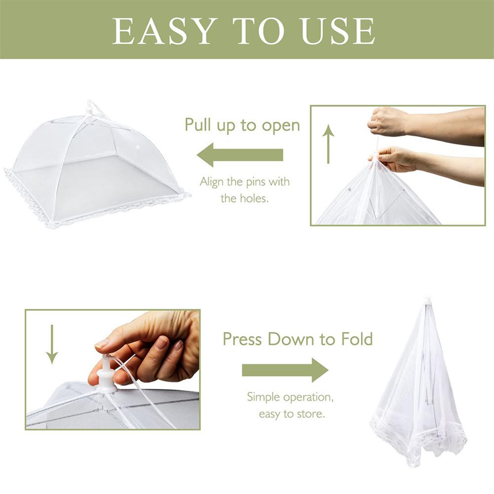 Складная кухонная сетка для пищевых продуктов, антимушиные пищевые покрытия, палатка, многоразовая складная крышка, защищающая от насекомых, сетка для защиты пищевых продуктов