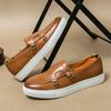 2025 Новые мужские туфли большого размера с двойной пряжкой для скейтбординга Мужская британская повседневная обувь в европейском стиле Station Loafu Мужская обувь с низким верхом Live Мужская обувь