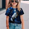 Новая модная высококачественная детская женская футболка с коротким рукавом с 3D цифровой печатью с животным принтом