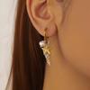 Stainless Steel Starfish Pearl Conch Earrings For Women New Fashion Waterproof Ear Studs Jewelry Glamorous Gift