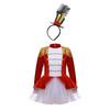 Girls Ringmaster Circus Costume Set Long Sleeve Tassel Shoulder Tutu Leotard Dress Hat