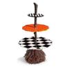 3 Tier Halloween Wood Cake Stand Anti-deformation Witch Broom Table Table Snack Tray  Cake Stand