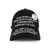 Whole Paper Text Ball Cap (Black)