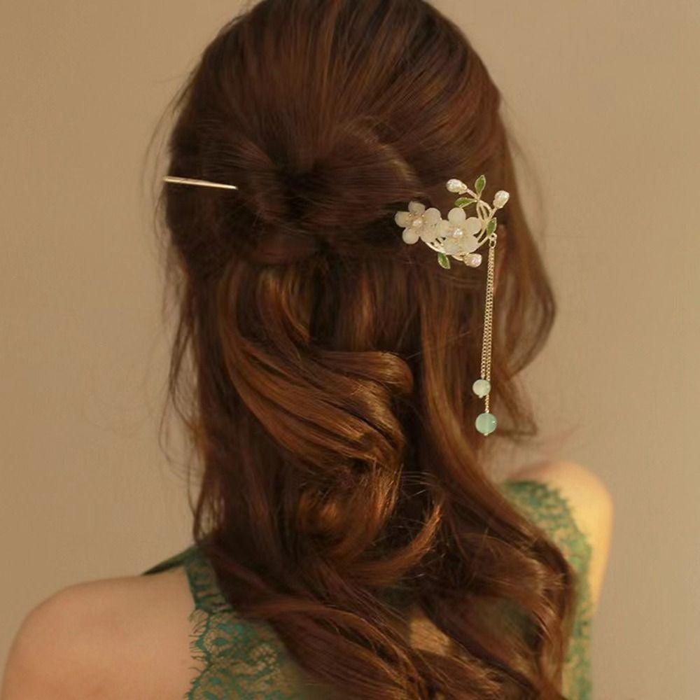 Headwear Pearl Flower Ancient Style Hairpin Metal Hairpin Chinese Style Headwear Hanfu Hair Sticks