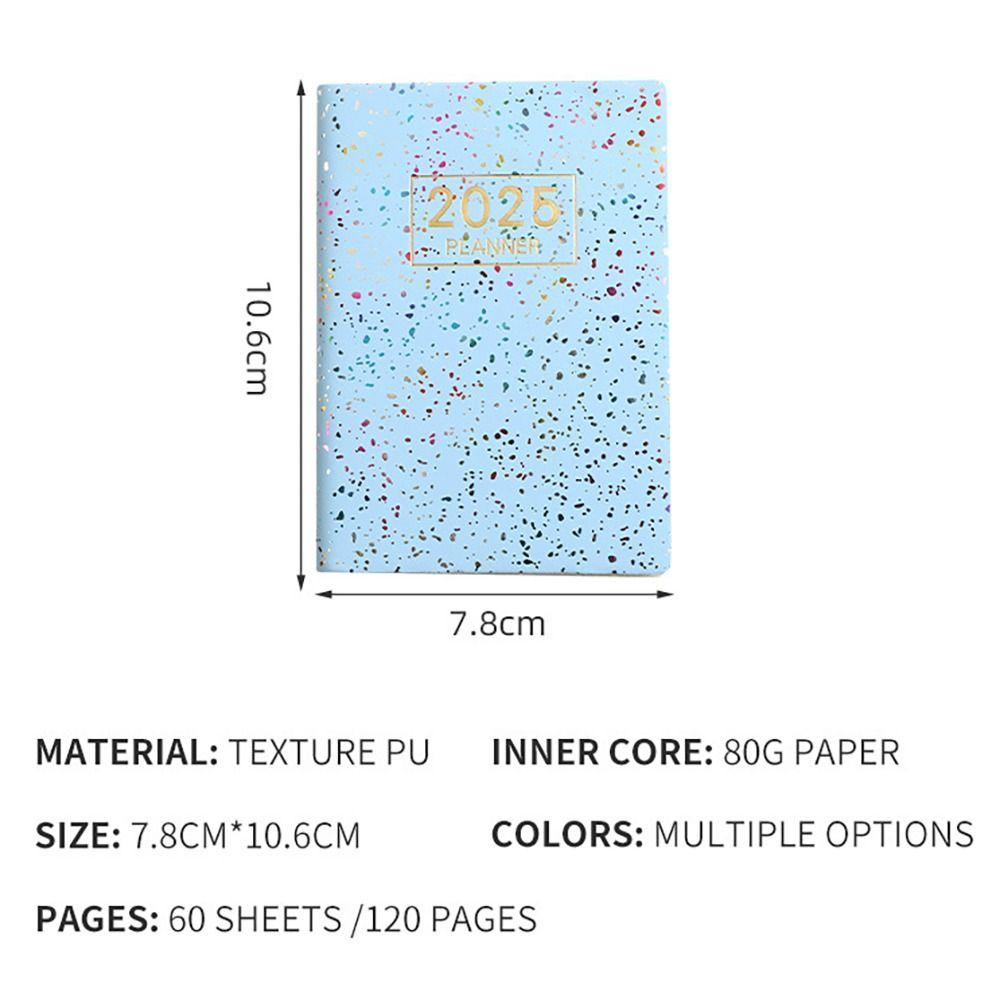 Mini 2025 Agenda Book Laser Daily Weekly Monthly Planner Notebook School Office