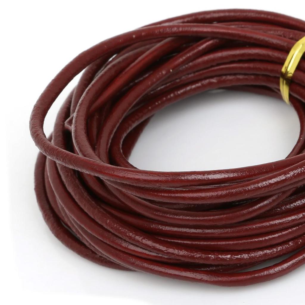 Натуральная круглая кожаная нить для изготовления браслетов, ювелирных изделий, DIY, шнур, шнур