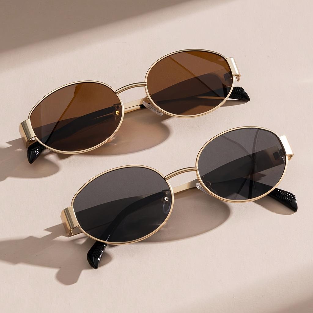 1/2 шт. S Модные женские солнцезащитные очки в стиле бохо в ретро-стиле с овальной металлической оправой, классические уличные солнцезащитные очки для мужчин, повседневные очки, аксессуары для очков.