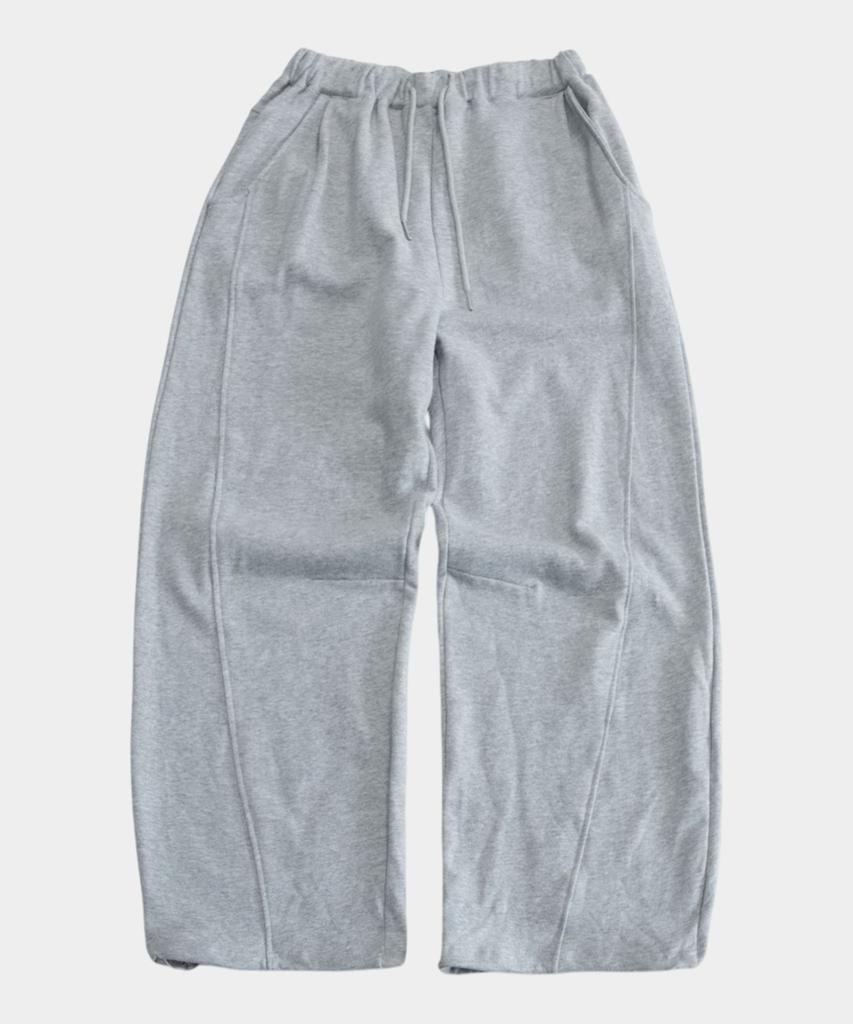 SOMEPLACE MAN Embroidered Detail Curved Wide Cut Sweatshirt String Training Pants _3 Colors