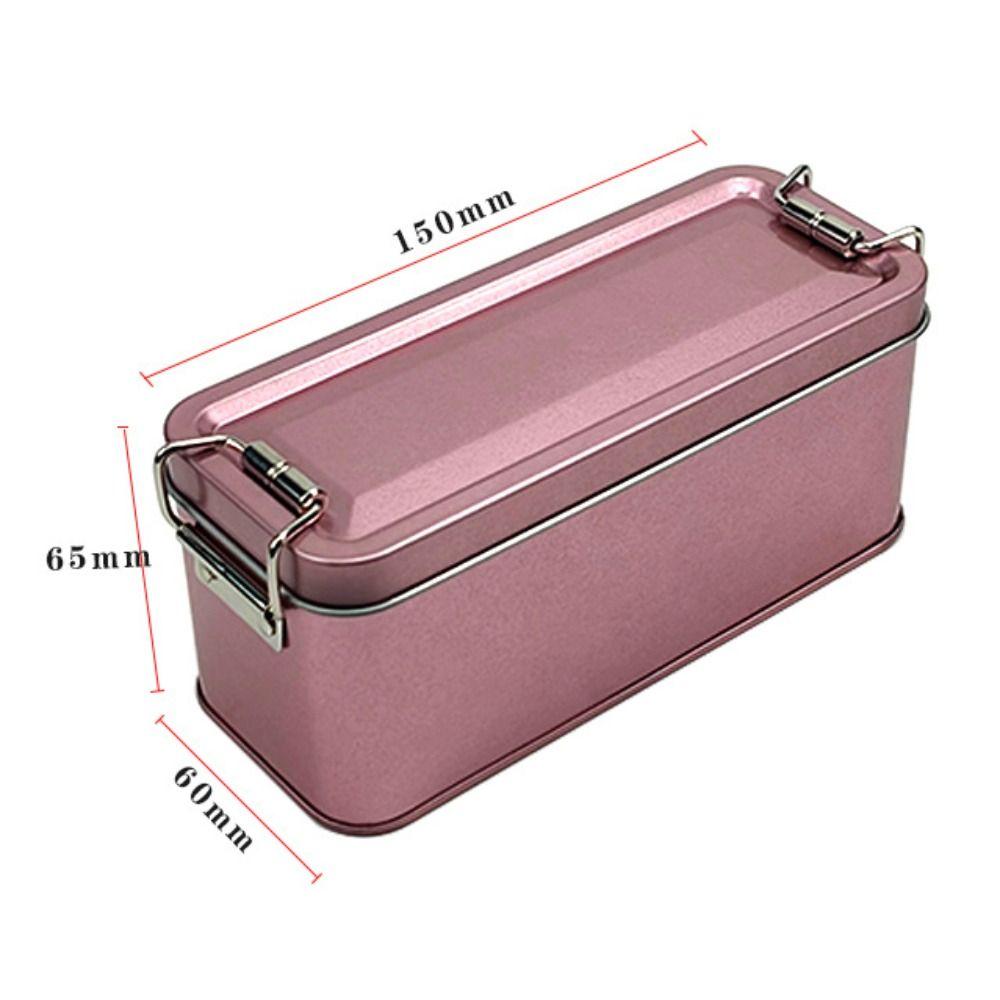 Old-fashioned Rectangular Iron Box with Lid Candy Box High Quality Buckle Iron Box