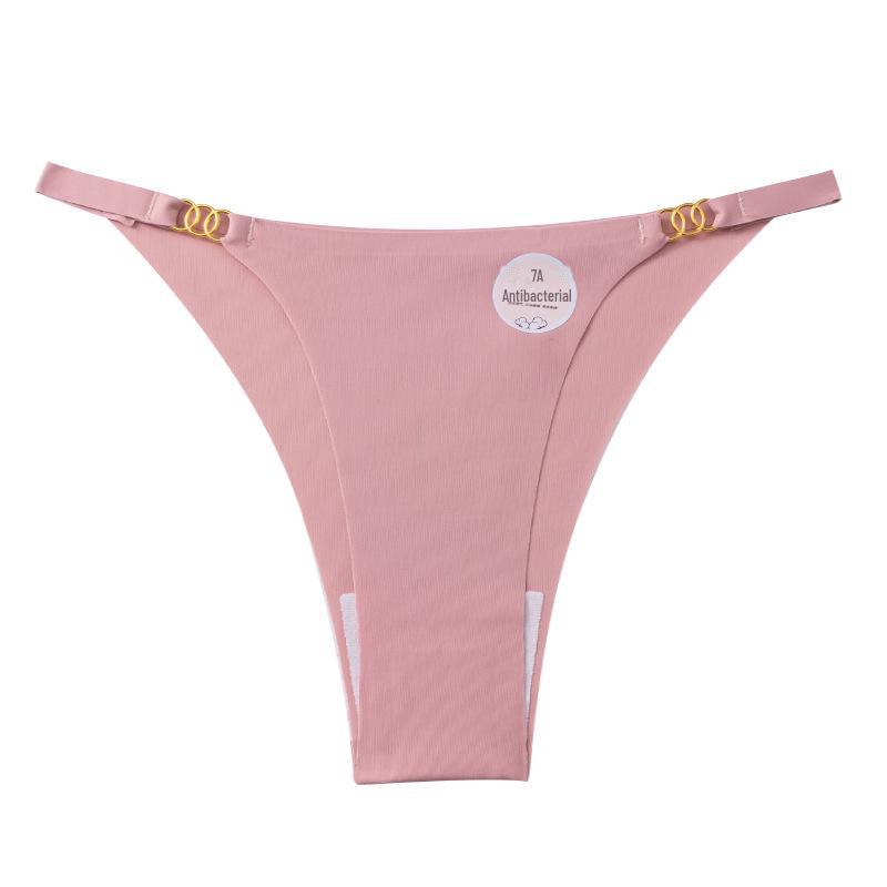 "Ice Silk Seamless Thong Underwear for Women - Pure Cotton, Anti-Low Waist, Large Size"