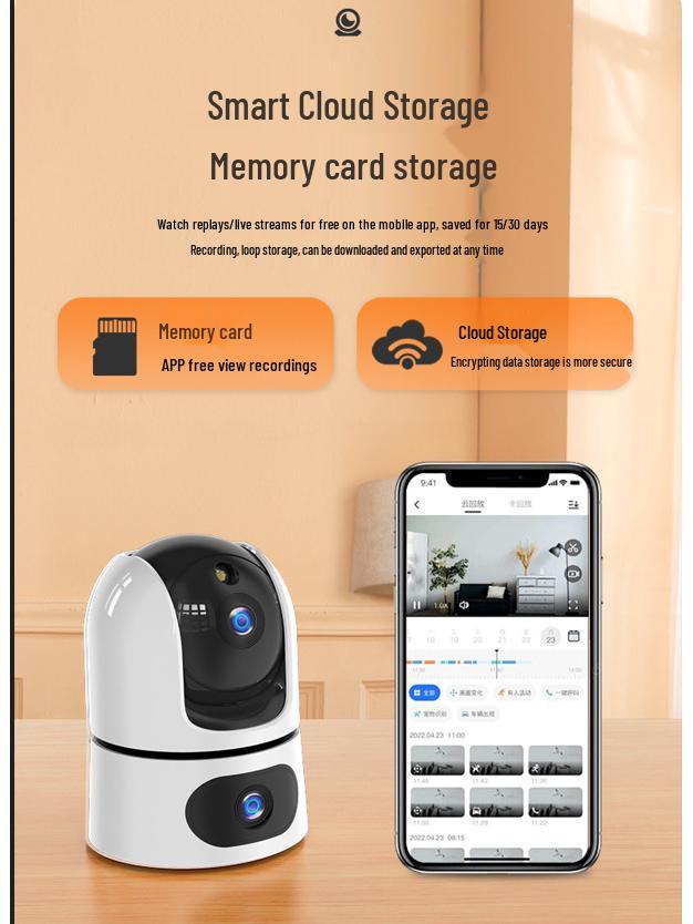 V380 Dual-Lens WiFi HD Smart Indoor Surveillance Camera